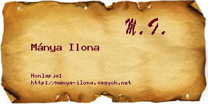 Mánya Ilona névjegykártya